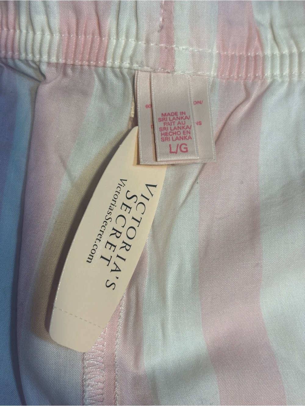 Victoria's Secret pink and white striped pajama pants large - Picture 5 of 9